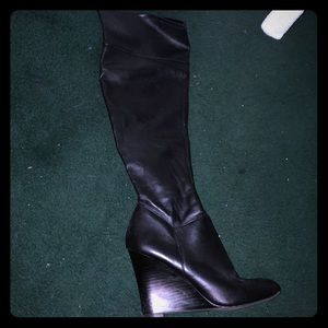 Black Wedge heeled boots